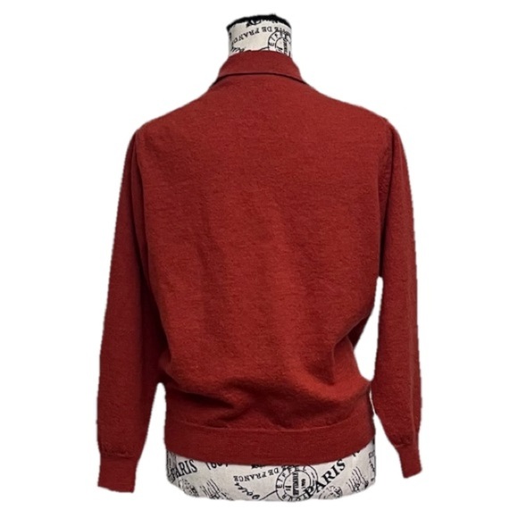 Jos. A. Bank Men's Polo Sweater Orange 100% Merino Wool Preppy fishermen M - Picture 5 of 9